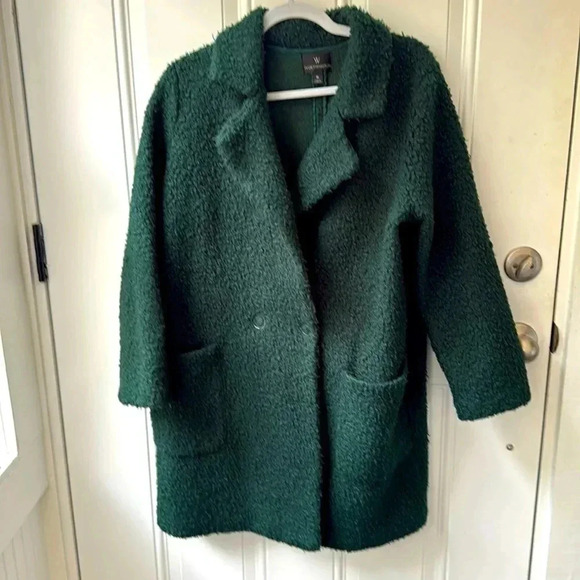 Worthington women’s coat deep green size medium beautiful fabric warm well made - Picture 1 of 5